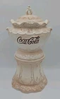 VINTAGE 1998 COCA-COLA VICTORIAN COOKIE JAR,SOFT PINK 15.5” TALL EXCELLENT