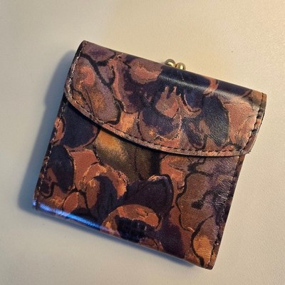 Patricia Nash Wallet Reiti Bi-Fold Leather RFID Blocking floral Sienna Sunset