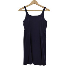 Quince Women Power-Up Square Neck Dress Deep Navy Basic Sleeved S