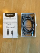 Amazon Basics 2-Pack Apple MFi Certified USB-A to Lightning Cable - 3 ft - Gray
