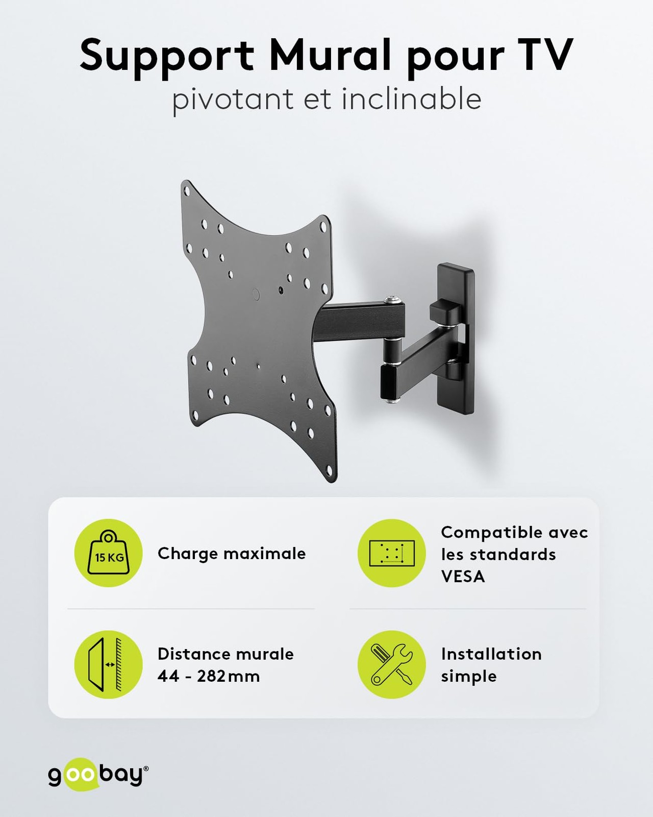 Support TV orientable 23-42 pouces pour éliminer les reflets du jour