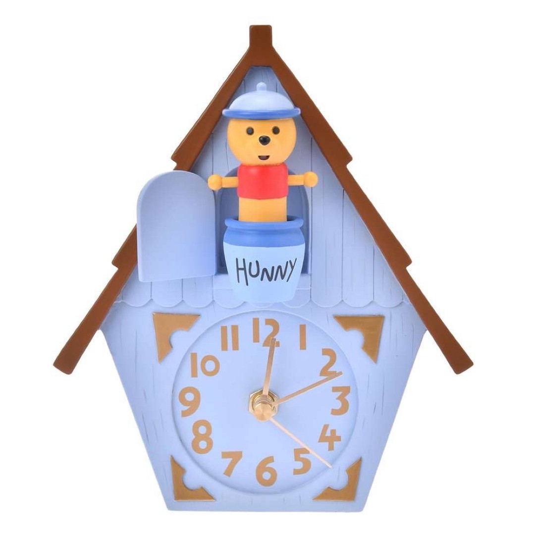 Disney Pooh Clock Pooh's Interior Clock Resin H18 x W15.5 x D8.5 cm With Box New