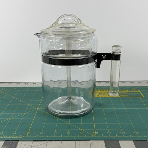 Vintage 1960s MCM Pyrex Flameware 6 Cup Stovetop Percolator Coffee Pot Complete