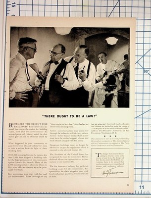 Vintage 1940s Fire Prevention Ad ''There Ought to Be a Law!'' NBFU Ephemera