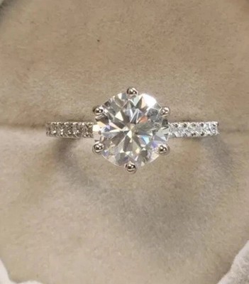 2,00 ct 8 mm Moissanit Verlobungsring Größe 7. Beschreibung lesen plz