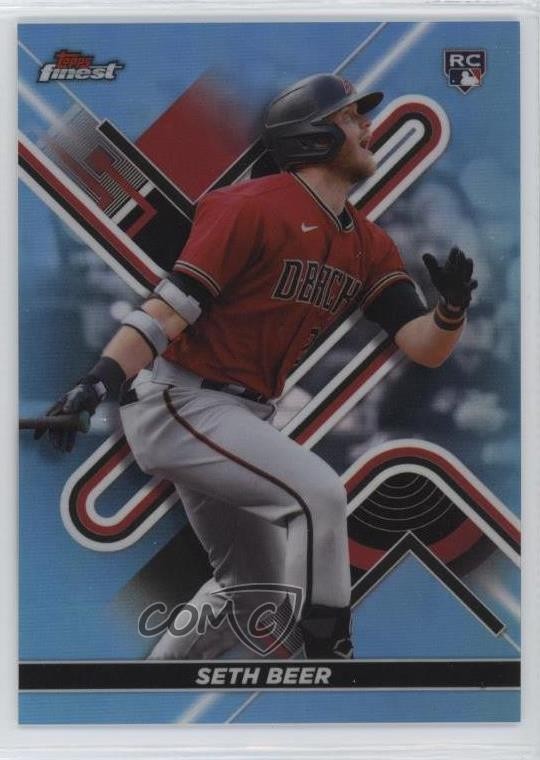 2022 Topps Finest Sky Blue Refractor 163/300 Seth Beer #18 Rookie RC 11pj