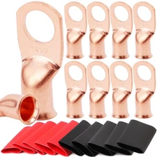 TKDMR 10pcs 1 AWG-1/2 Battery Lugs,Heavy Duty Wire Lugs,Ring Terminals,Batter...