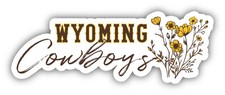 University of Wyoming Script Floral Sticker/Magnet - School Decor