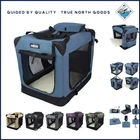 Convenient Collapsible Dog Crate with Removable Fleece Bed for Comfort