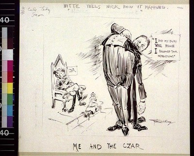 Photo:Witte tells Nick how it happned [i.e. happened] : me and the Czar