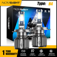 NIGHTEYE 2X H4 9003 LED Headlight Bulb 72W 15000LM Fog High Low Beam Xenon 6500K