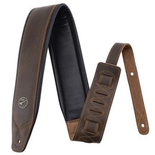 BestSounds Guitar Strap Leather 3 Inch Wide Full Grain Padded Soft Leather St...