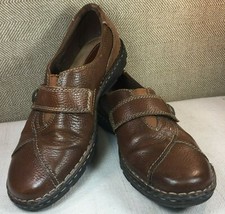 Earth Origins Evelyn Womens Brown Leather Slip-on Comfort Clogs Size 10M