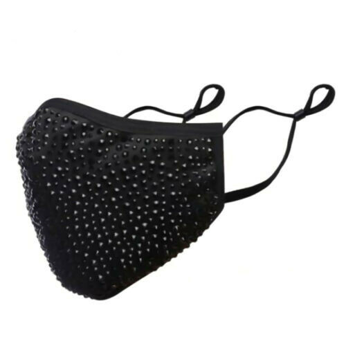Rhinestone Face Mask Bling Glitter Fashion Fancy Going Out Reusable Face Cover - Picture 12 of 20