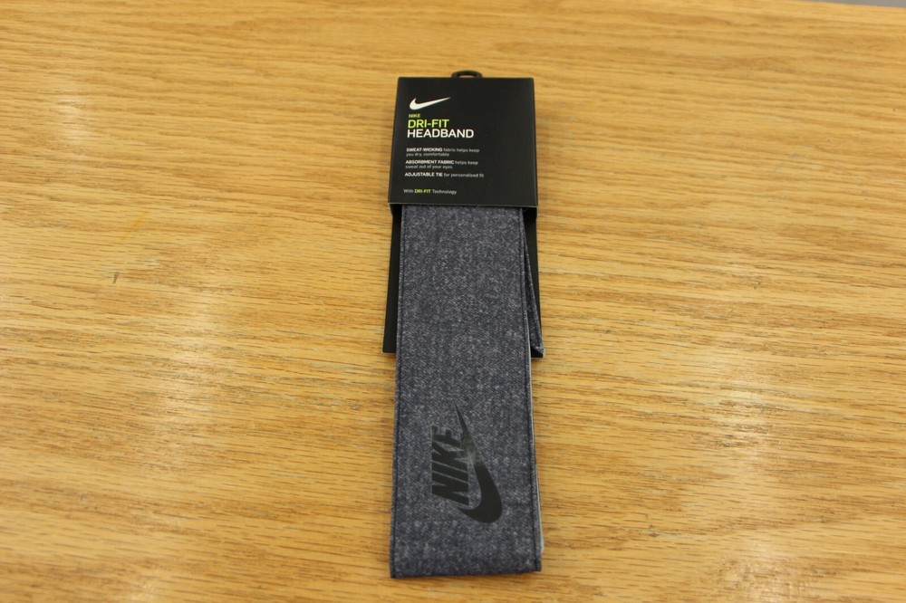 New Nike Swoosh DRI FIT Heathered Gray Tennis Headband Inspired by Nadal Style