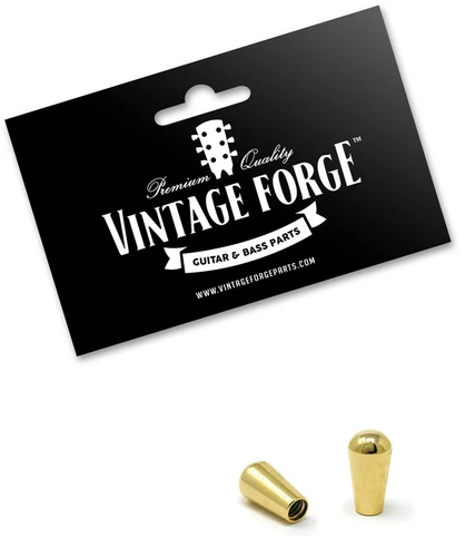 GOLD METAL TOGGLE SWITCH TIPS FOR GIBSON LES PAUL GUITAR & OTHERS (2-PACK) *NEW*