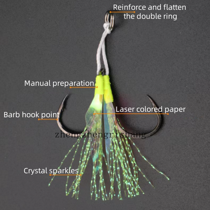 20 Ami Jig In Acciaio Al Carbonio Doppio Assist – Pesca In Acqua Dolce E Salata, Big Game - Foto 4