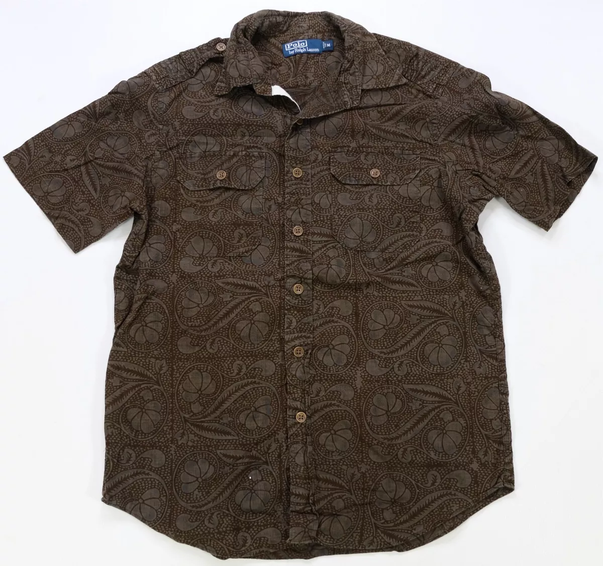 Rare Vintage POLO RALPH LAUREN Paisley All Over Print Casual Camp Shirt 2000s M