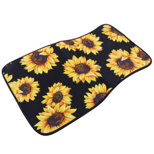  2 Pcs Taucherstoff Auto Bodenmatte Sonnenblumen-Autodekor Fußmatten - Bild 1 von 12