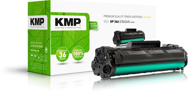 Kmp H-T112 Schwarz Tonerkartusche Ersetzt Hp Laserjet Hp 36A (CB436A)-image