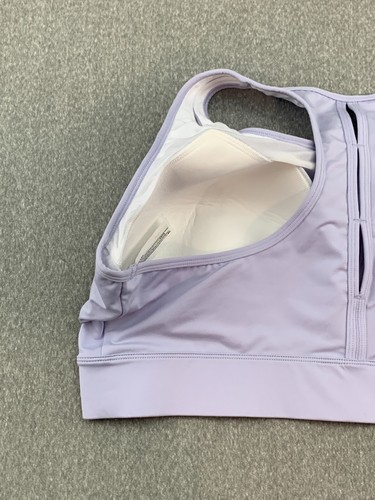Yvette Sports Bra Womens Asian 5XL Light Purple Front Zip Racerback Firm Support - Picture 7 of 13