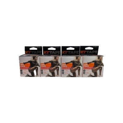 (4) KT Tape Duo Pack 20 Strips Each. 2-10'' original cotton @ synthetic pro Black