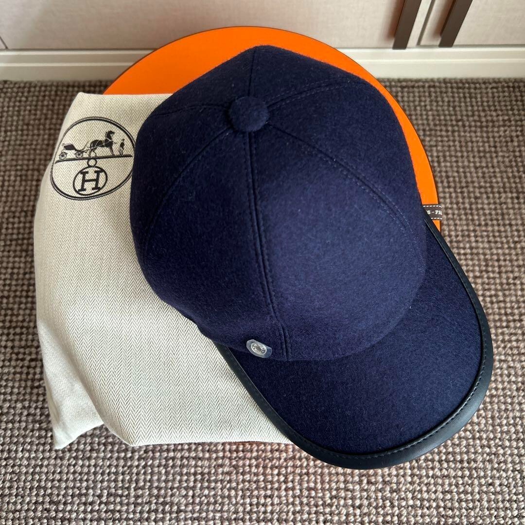 未使用品 HERMES SERENA キャンバス セレナ キャップ ネイビー56 Serena Nautic cap - Blue | Hermès USA
