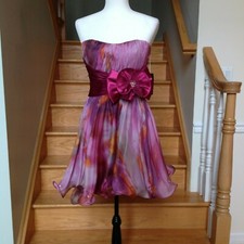 NEW JOVANI 153872 Purple/Multi Party Prom Pageant Sweet 16 Short Dress SIZE 6