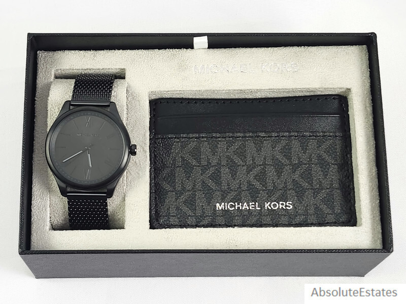 NEW Michael Kors Oversized Slim Runway Black Mesh Watch Mens Gift