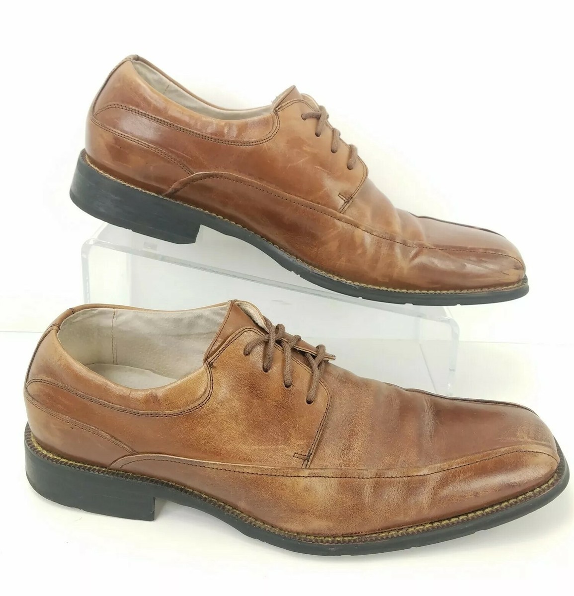 100サイズ③ Florsheim Curtis Oxfords Shoes Brown Lace Up Square Toe Leather