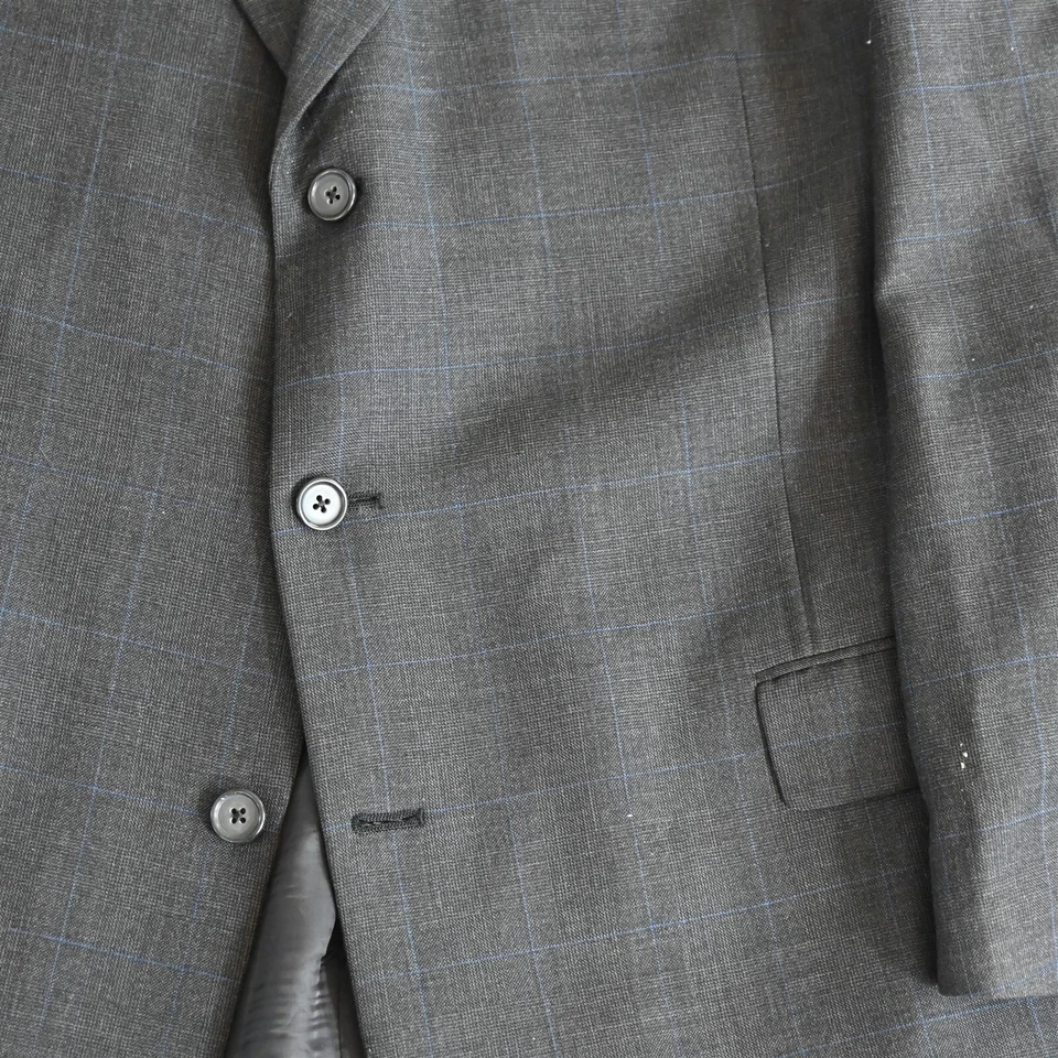 Traje de hombre Hart Schaffner Marx trompetista dorado 48L 42x29 gris a cuadros Glenn de lana Foto 3 de 4