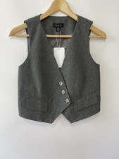 Aligne Grey Wool Mix Waistcoat Size Uk 8 Eu 36 Bnwt On Trend