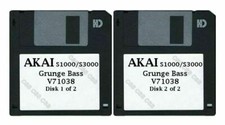 Akai S1000 / S3000 Set of Two Floppy Disks Grunge Bass V71038