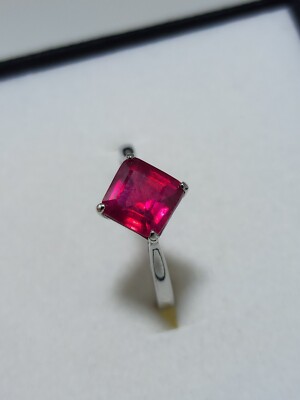 Natural Red Ruby Ring - Size 6 - Sterling Silver 925