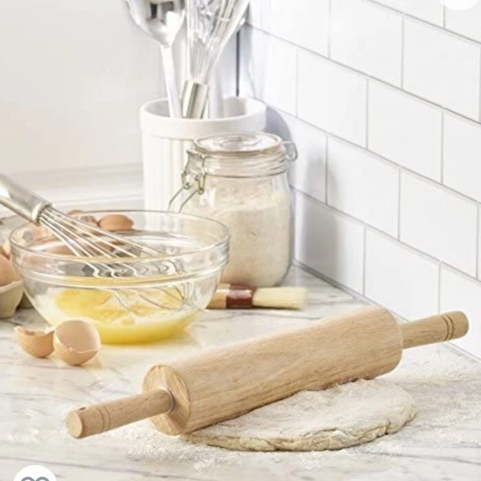 Rodillo de madera clásico 17,75" natural palo de rosa farberware galletas pastel masa Foto 4 de 4