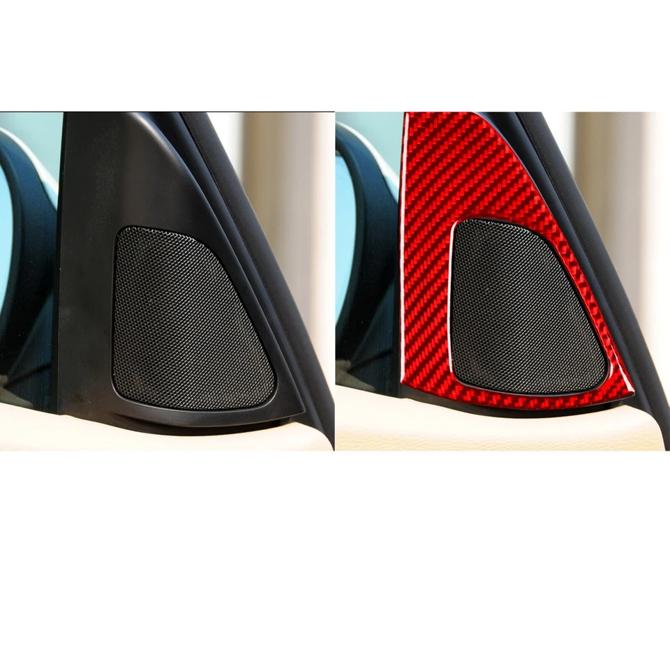 Red Carbon Fiber A-pillar Speaker Panel Cover Trim For BMW 3 Series M3 E90 05-12 - Изображение 4 из 4