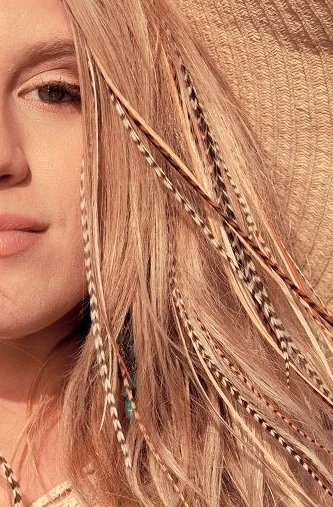 Natural Feather Hair Extensions WIDE n'SKINNY NATURALS 12pc Pack Tools Beads Kit - image 3 of 4