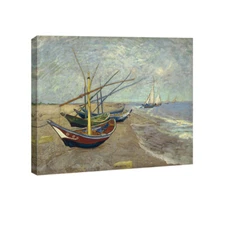 Canvas Prints Van Gogh Painting Repro Wall Art Home Decor Pic Fishing Boats Sea