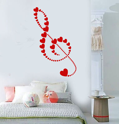 Vinyl Wall Decal Clef Heart Symbol Love Music Romance Stickers (1736ig ...