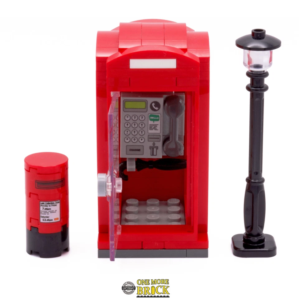 Telephone Box | Lamp Post Box & Umbrella British Red Phone | All parts LEGO - Image 2 of 4