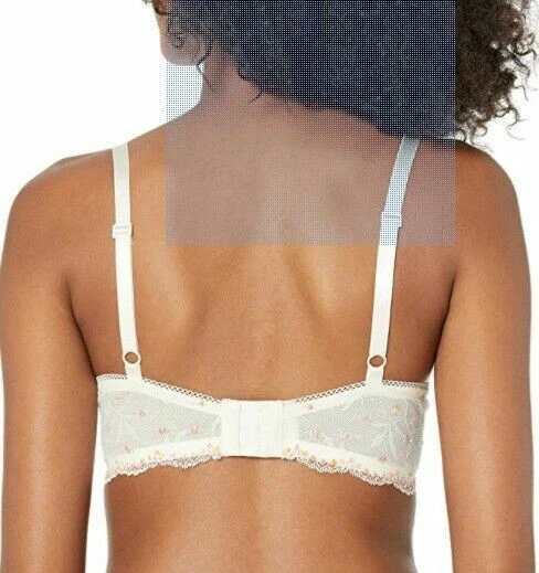 Sujetador Demi Lift de encaje con pompones y pompones para mujer Calvin Klein 101 Marfil- 36 D Foto 2 de 2