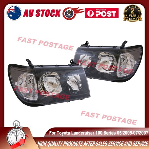 Pair Smoked Headlight For Toyota Landcruiser 100 105 Series 05/2005-07/2007 - Picture 5 of 7