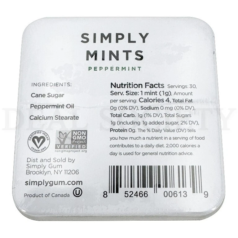 Lote de 6 latas de menta Simply Mints 30 unidades cada uno Foto 3 de 3