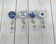 Cowboys Badge Reel, Retractable RN Badge Reel, Nurse Badge Reel, Football Reel