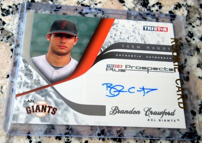 BRANDON CRAWFORD 2008 Tristar Farm Hands AUTO Rookie Card RC AZL SF Giants HOT