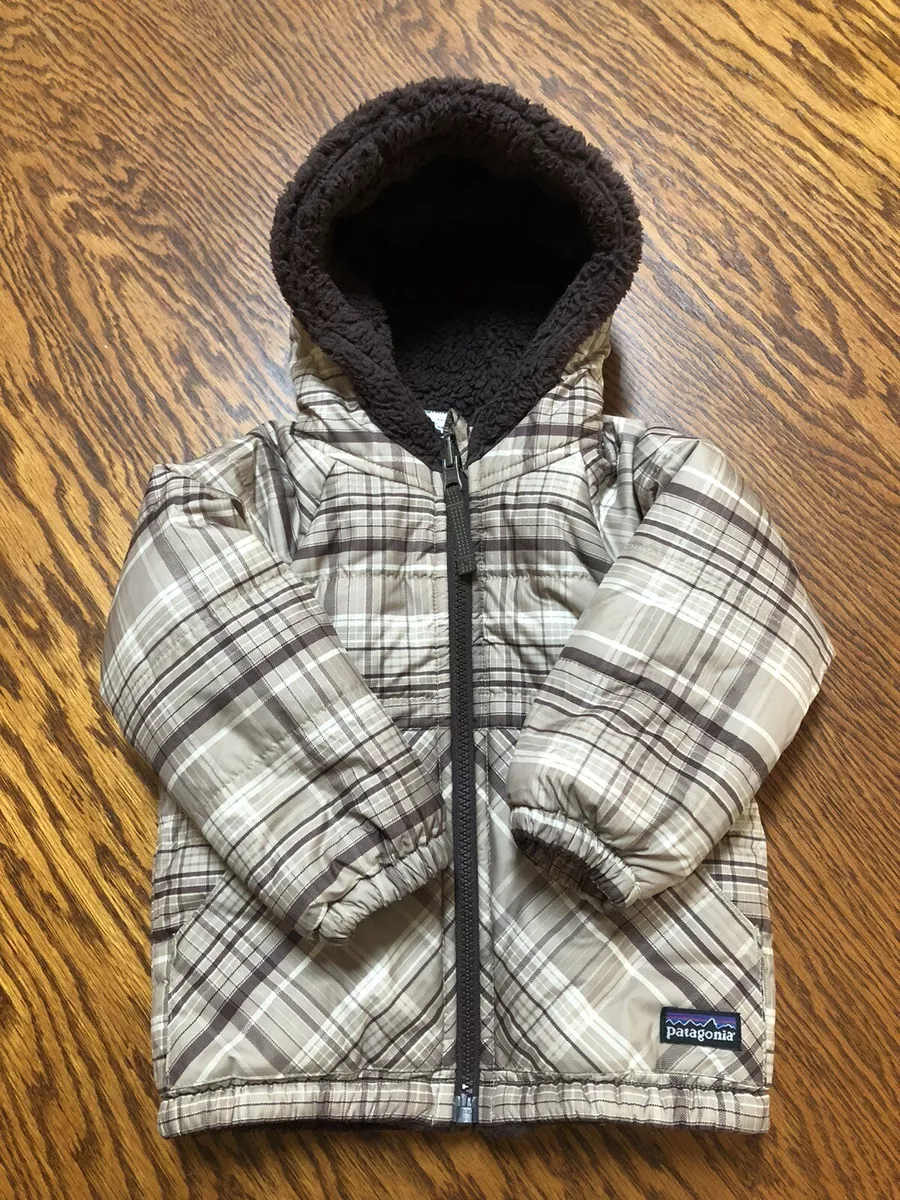 Patagonia Tribbles Puffer Jacket Toddler Kids 12M Reversible Plaid