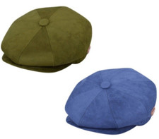 Peaky Blinders Hat Newsboy Flat Cap Plain Suede Mix Wool Baker Boy Small - 2XL