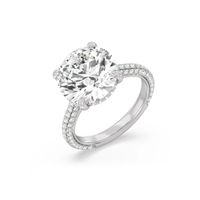 14 Karat WeißGold Ring Lab Grown Igi-Zertifiziert 3 Karat Runder Diamant Blac...