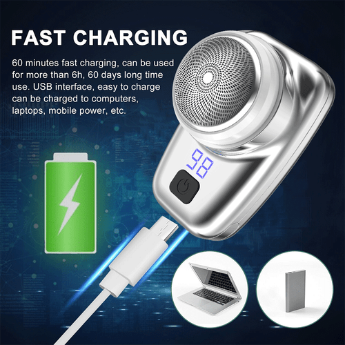 Nueva afeitadora eléctrica USB recortadora afeitadora recargable pelo barba máquina de afeitar EE. UU. - Imagen 20 de 26