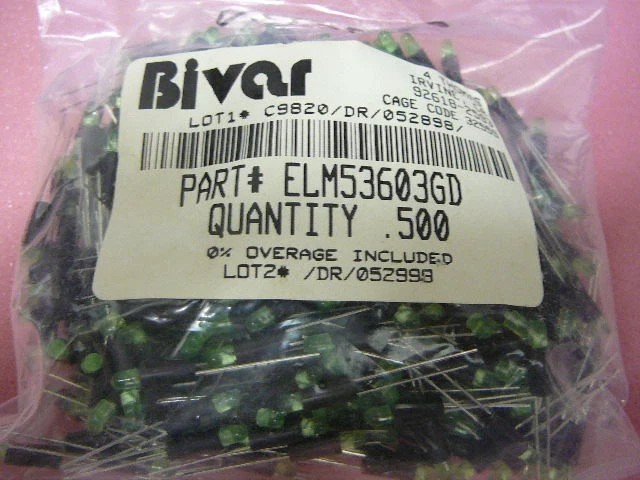 BIVAR LED Circuit Board Indicator VERT Assembly 3mm GREEN 565nm **NEW** Qty.10 - Image 2 of 2